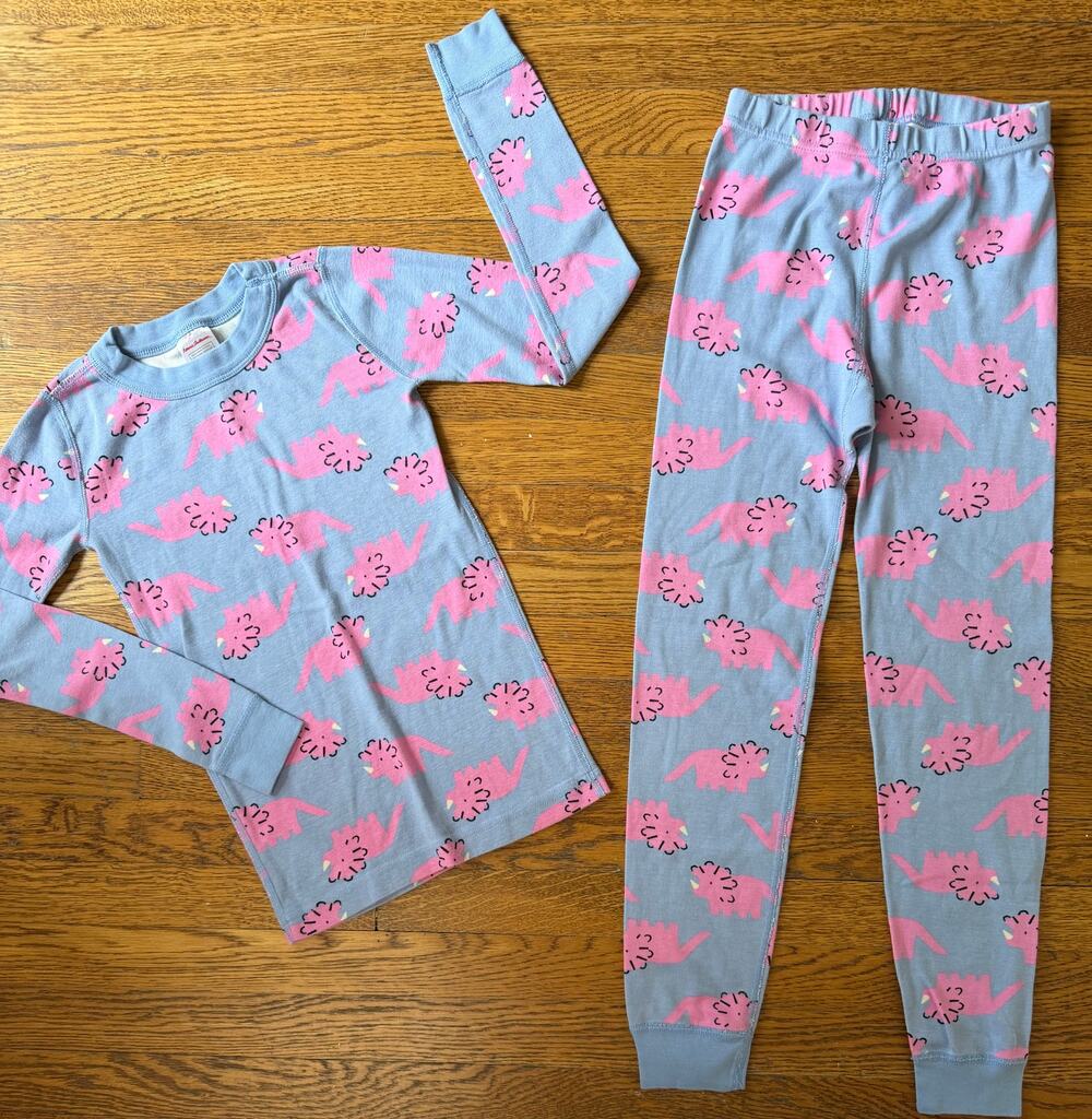 Hanna Andersson Girls' Purple Dinosaur Pajamas Size 8